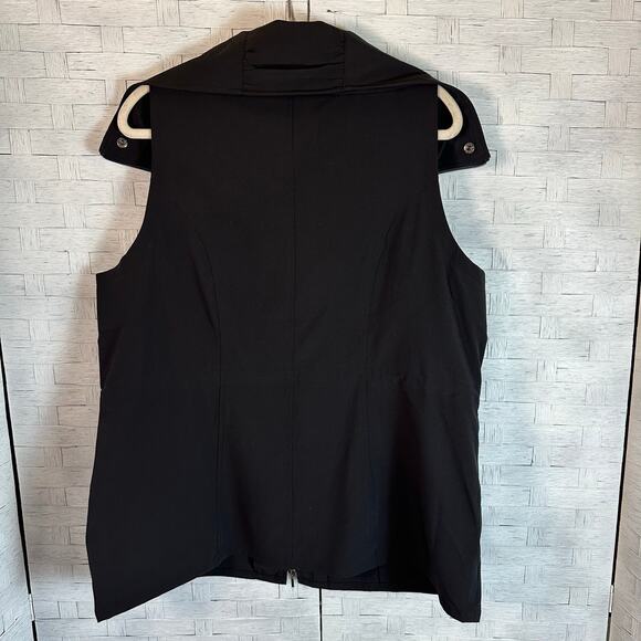 Chico’s women nylon vest black large collar zip front pockets outdoor plus size - Picture 2 of 12